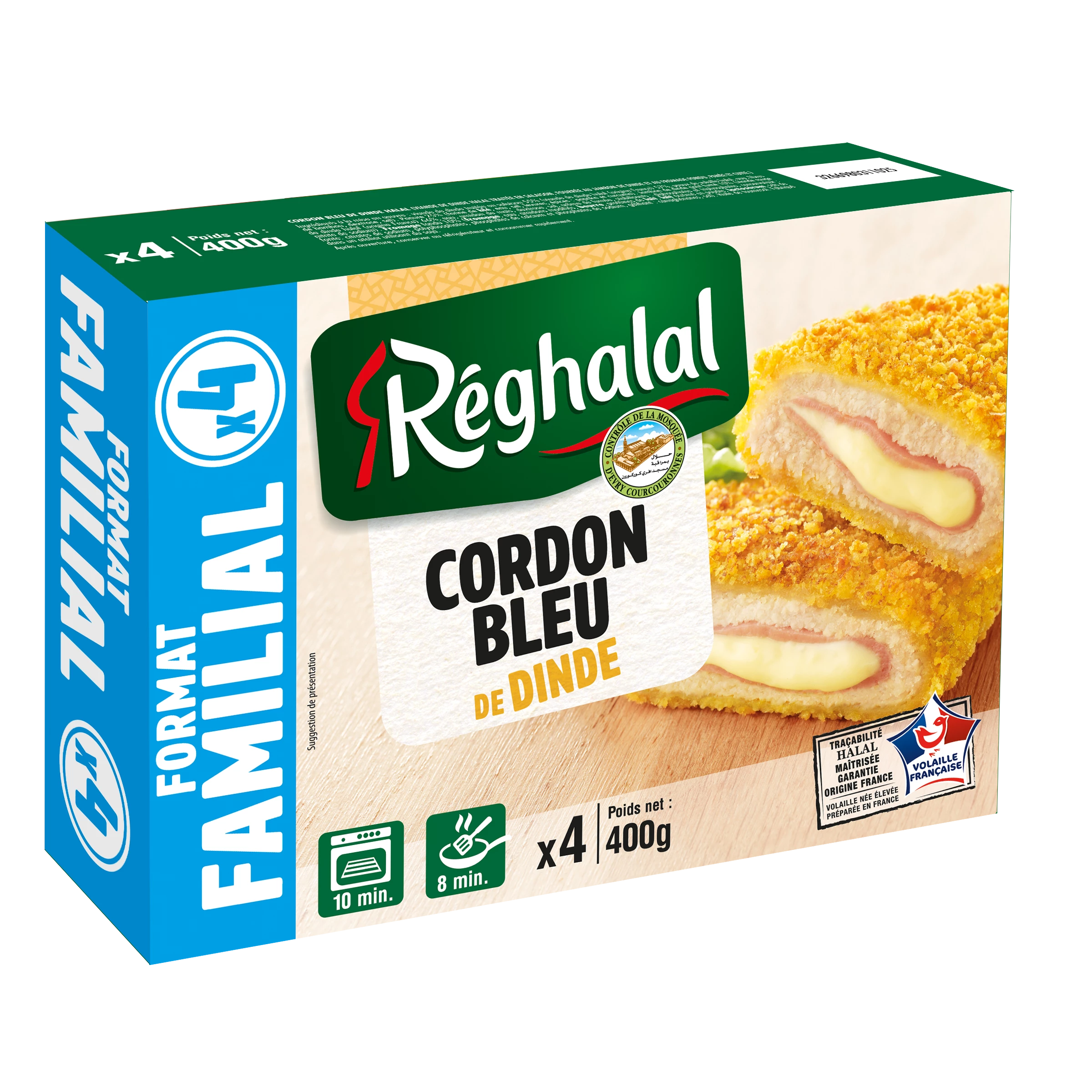 Cordon Bleu de Dinde Halal, 400g - RÉGHALAL