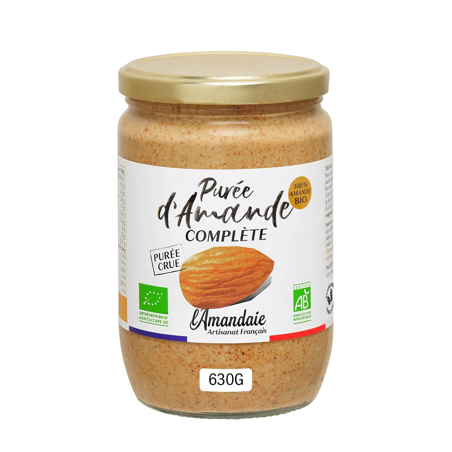 Complete raw organic almond puree 630g - L'amandaie