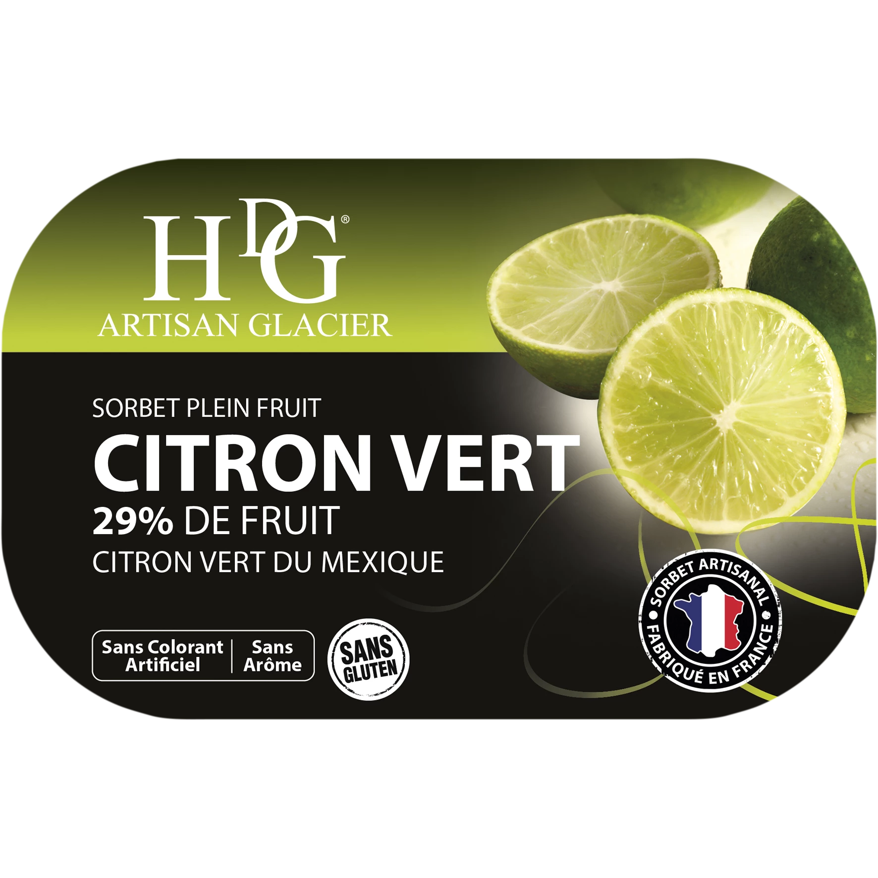 Limettensorbet 487,5 g - Histoires De Glaces