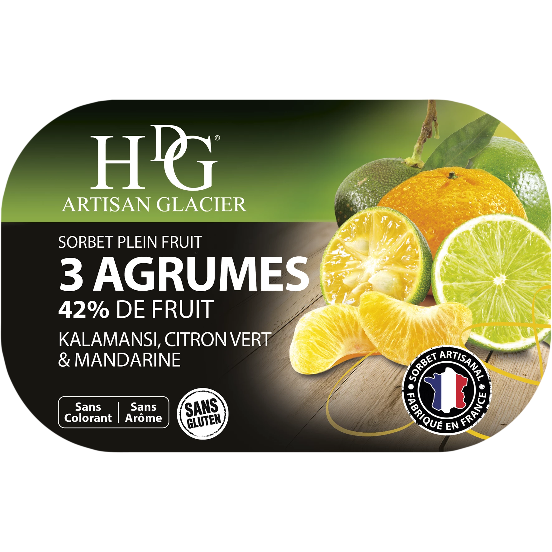3 Citrus Sorbet 487.5g - Histoires De Glaces