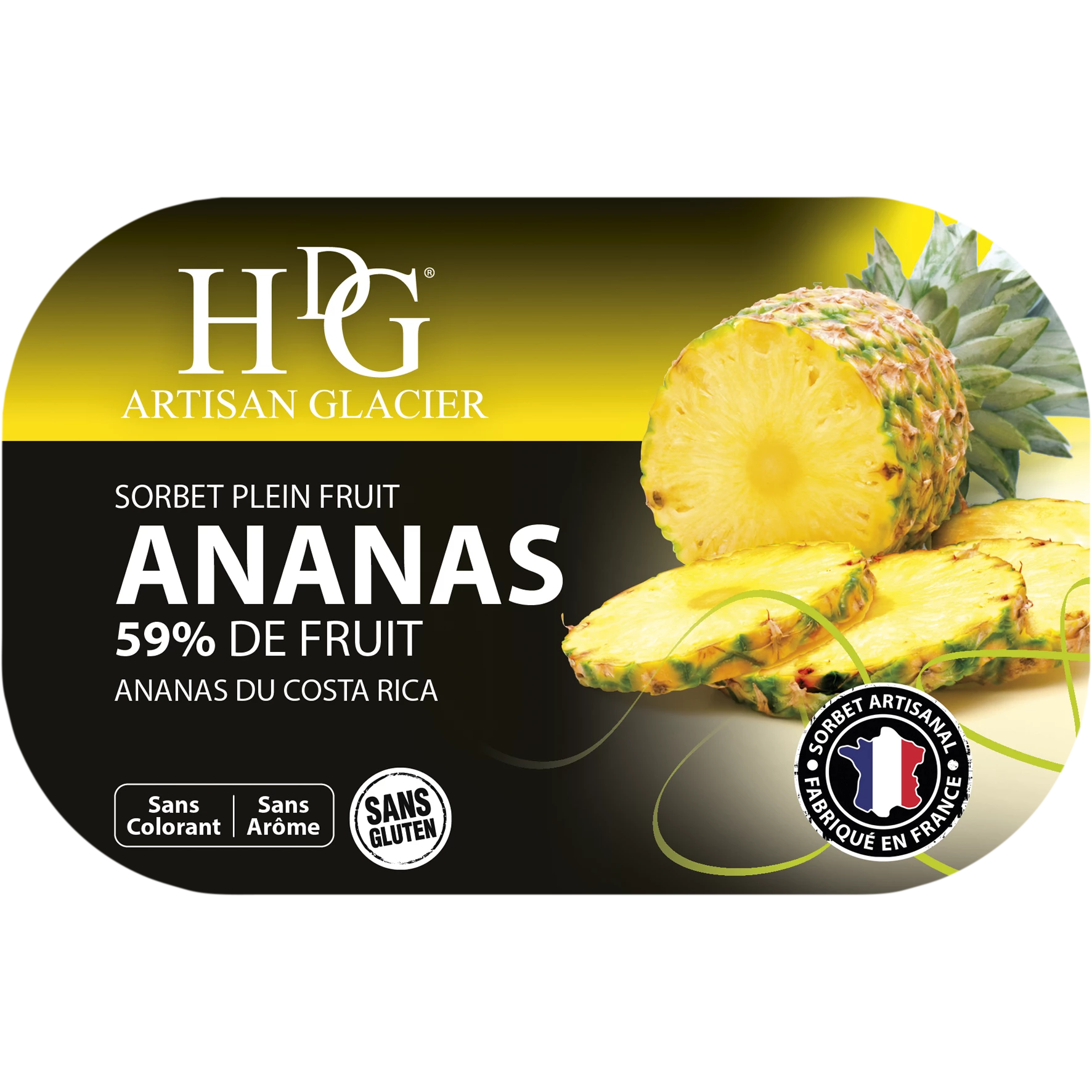 Sorbet Ananas 487.5g - Histoires De Glaces