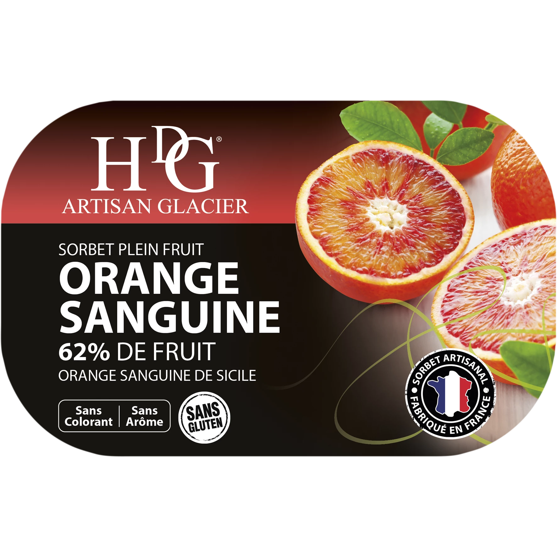 Sorbet Orange Sanguine 487.5g - Histoires De Glaces