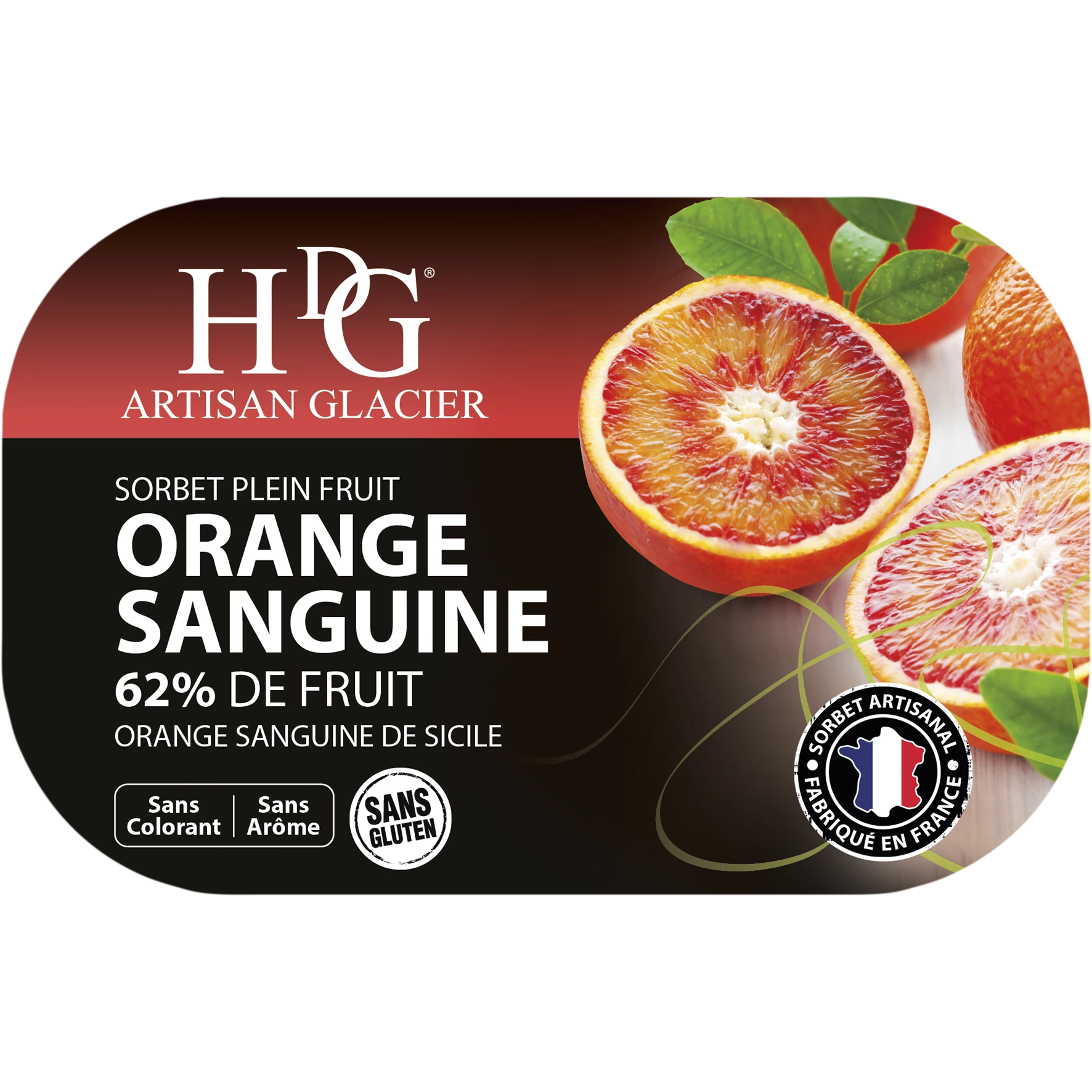 Sorbet Sinaasappel Sanguine 487,5g - Histoires De Glaces
