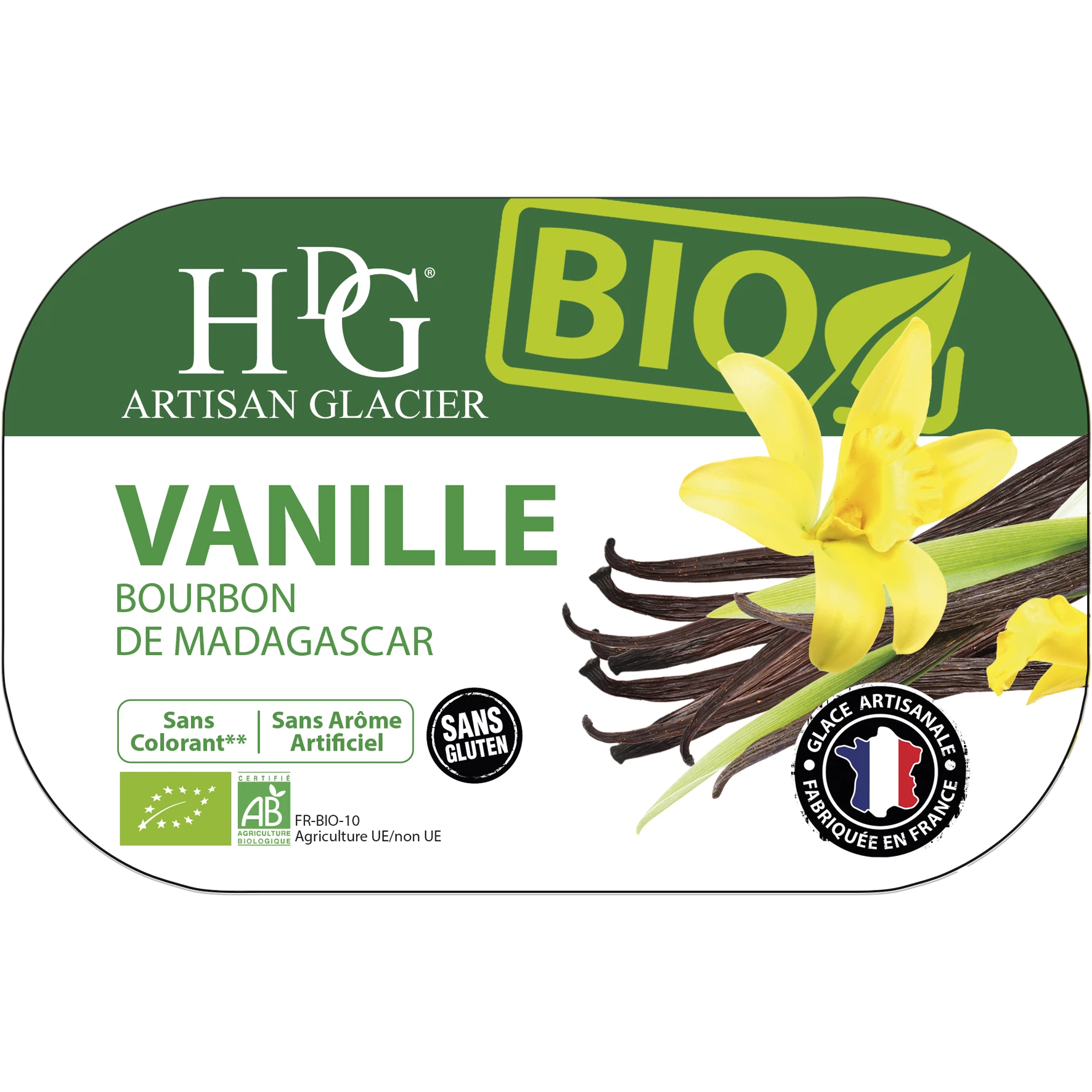 Glace  Bio  Vanille 487.5g - Histoires De Glaces