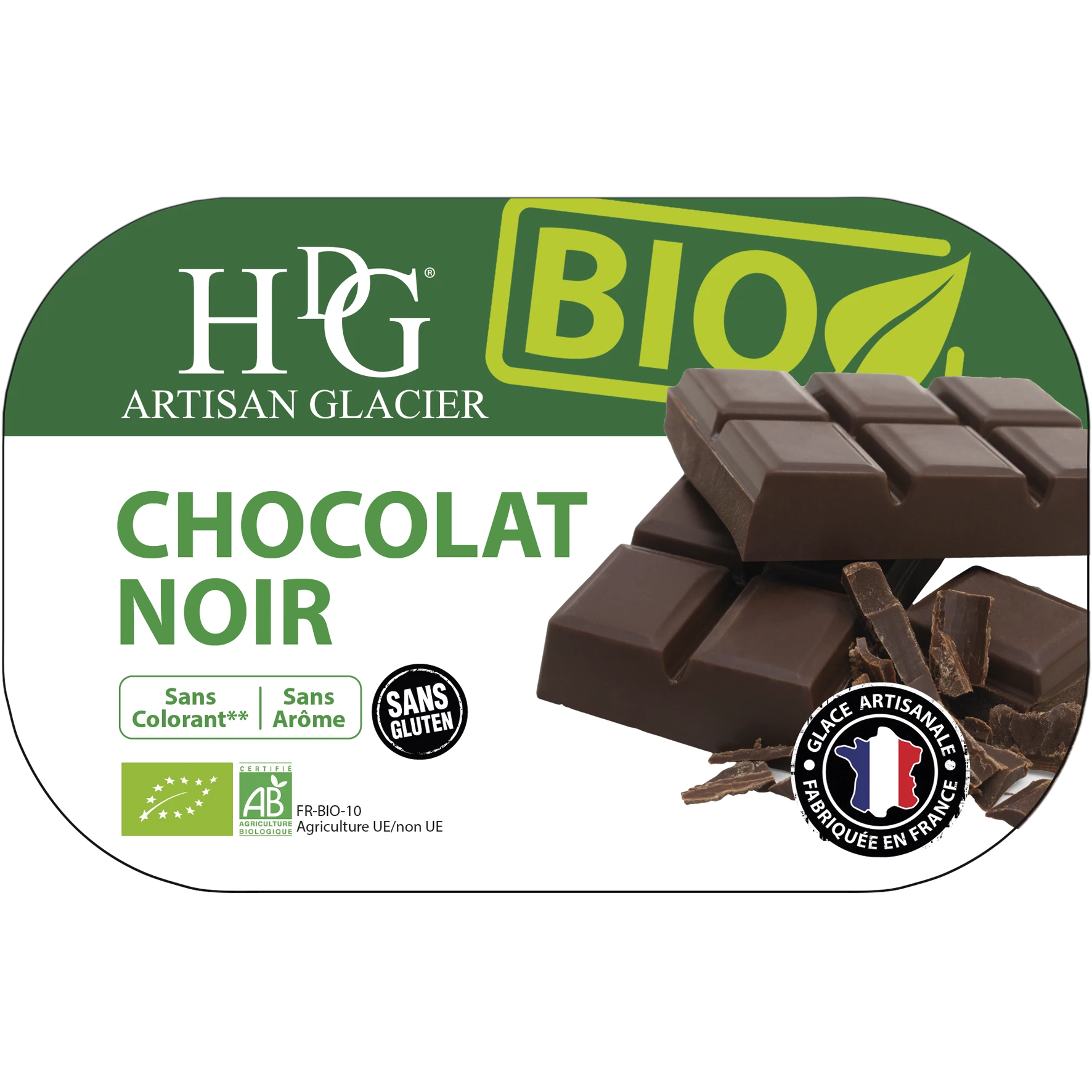 Biologisch ijs van pure chocolade 487,5 g - Histoires De Glaces