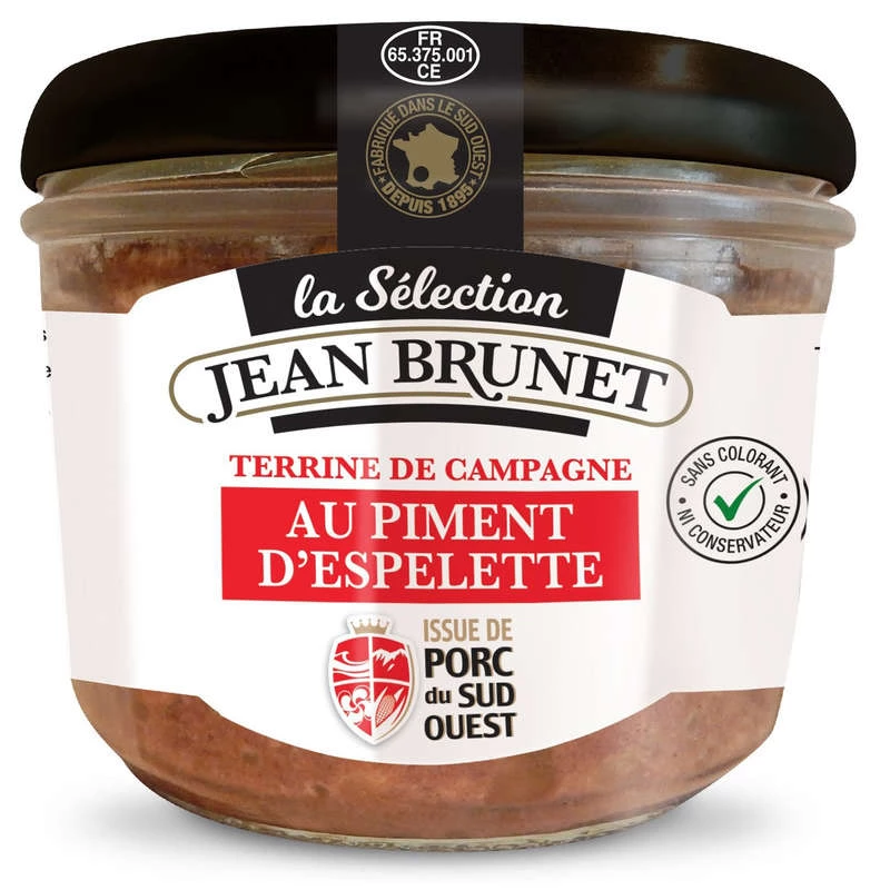 Terrina Campestre con Pimiento de Espelette, 180g - JEAN BRUNET