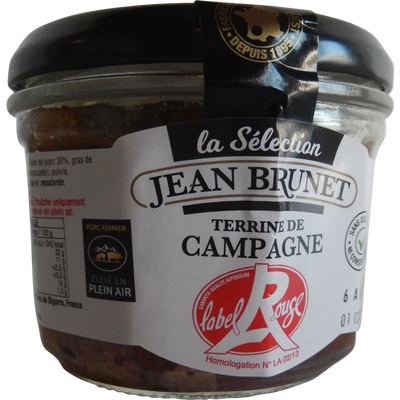 ラベル・ルージュ・カントリーのテリーヌ。 180g - JEAN BRUNET