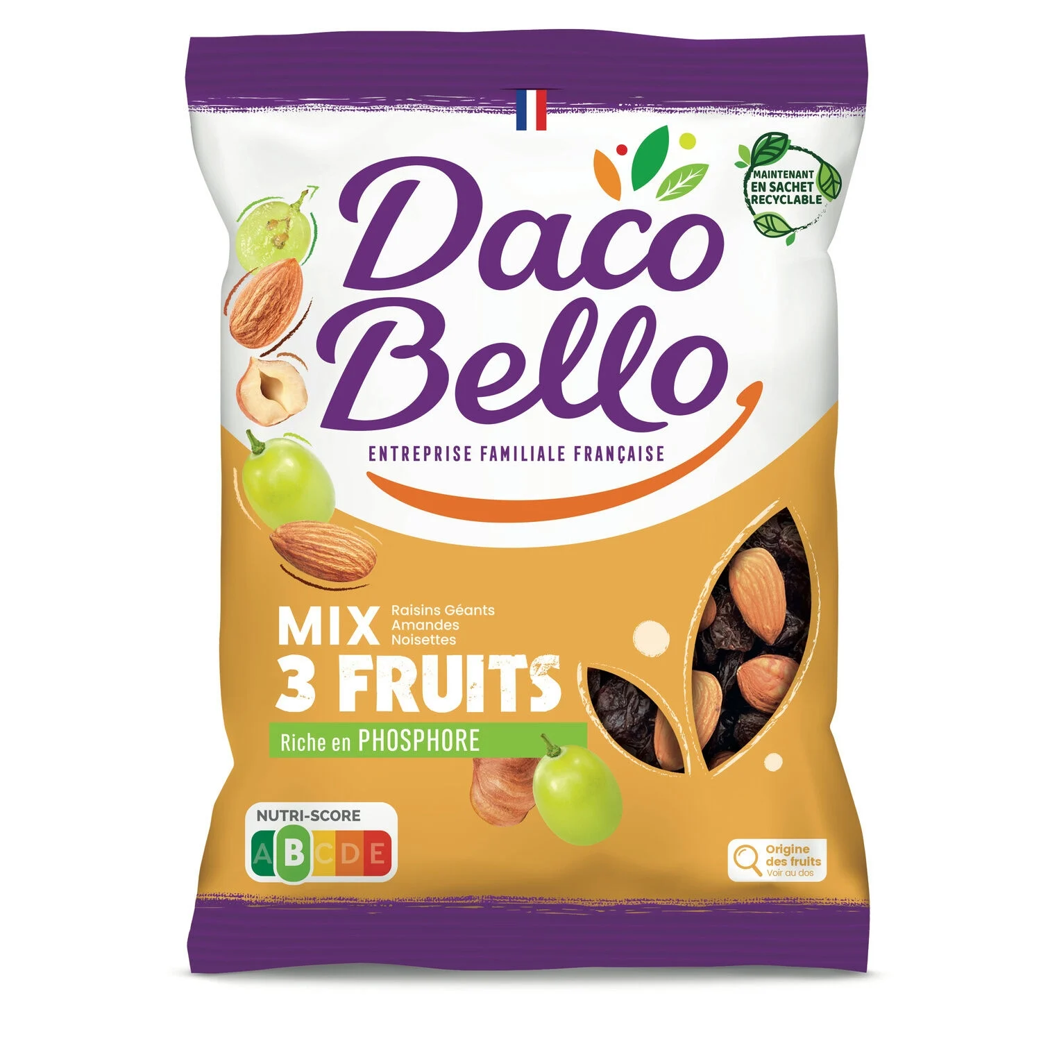 Сухофрукты Виноград Миндаль Фундук 400г - Daco Bello