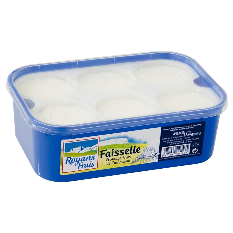 Queijo camponês fresco Faisselle 6x125g - FRESH ROYANS