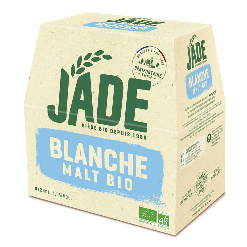 Biére blanche Bio 6x25cl - JADE
