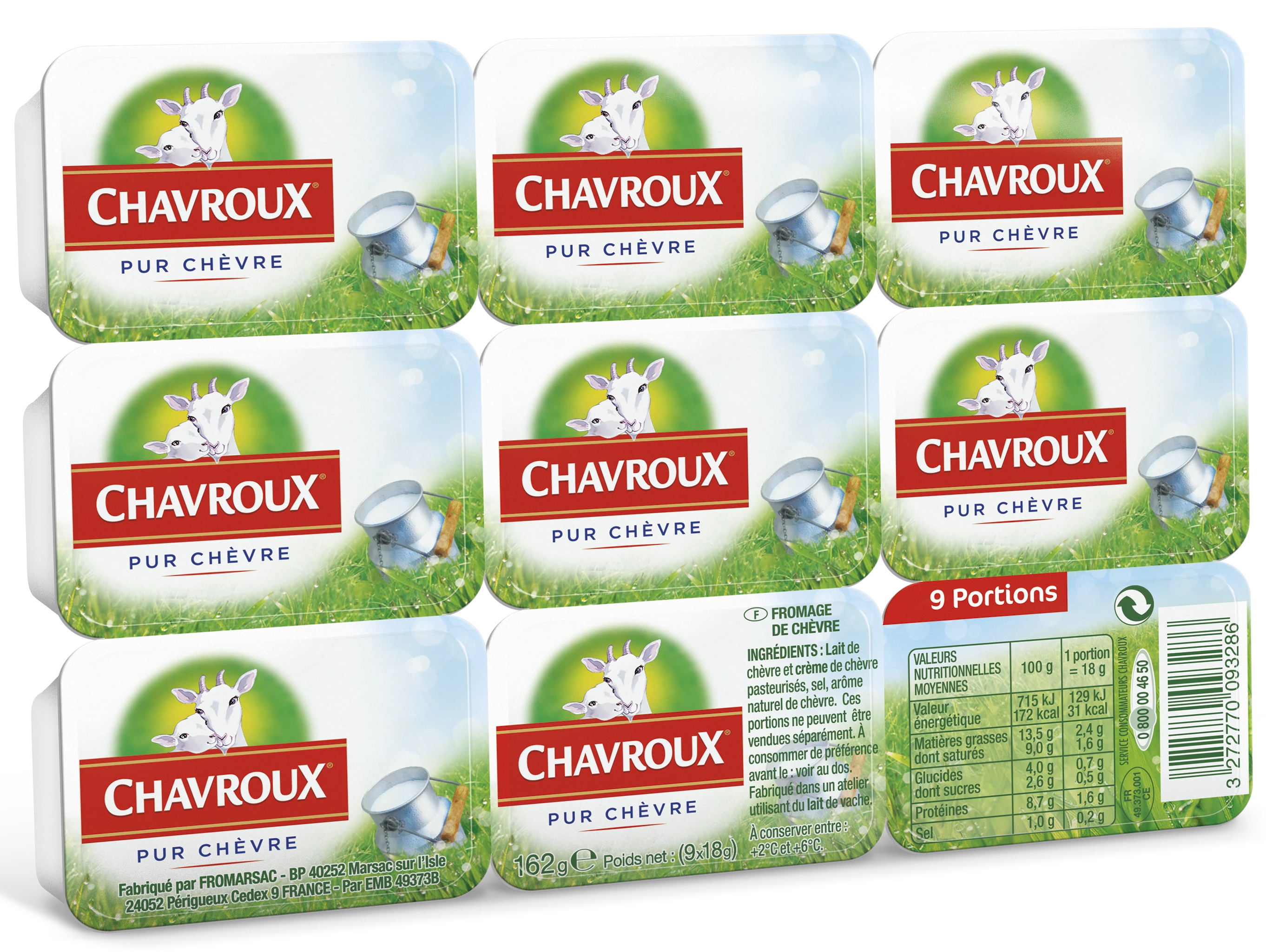 Chavroux 9 Portions 162g