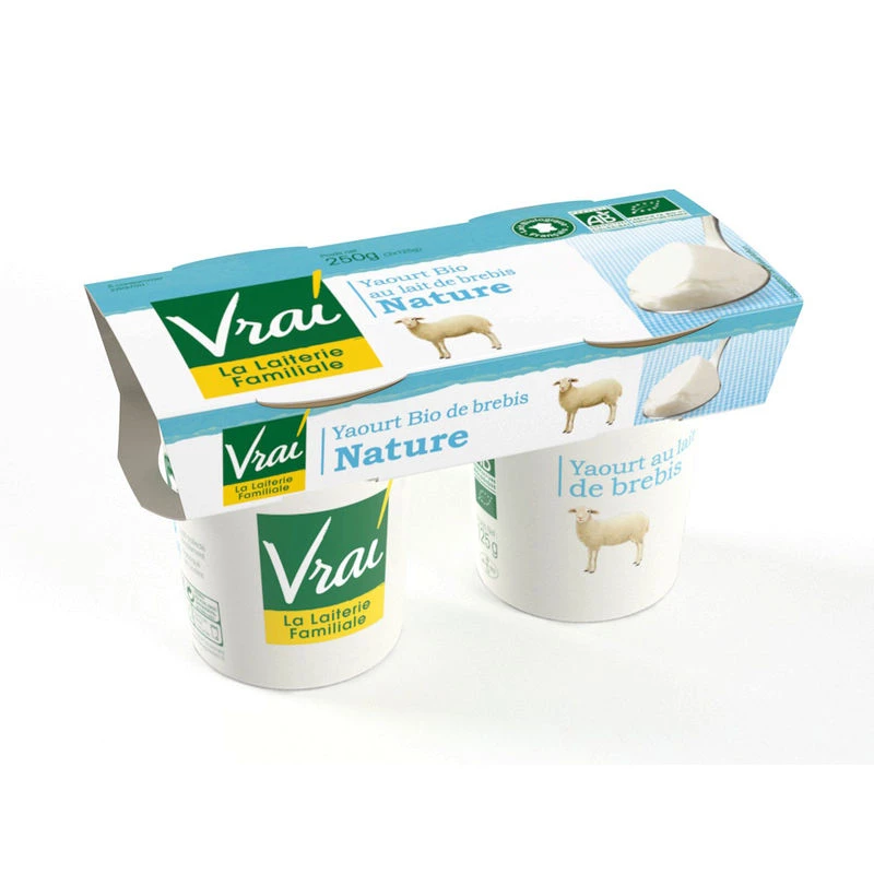 Natural Organic Sheep Yogurt 2x125g - VRAI