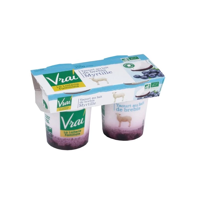 Yaourt au lait de Brebis Myrtille. 2x125g - VRAI