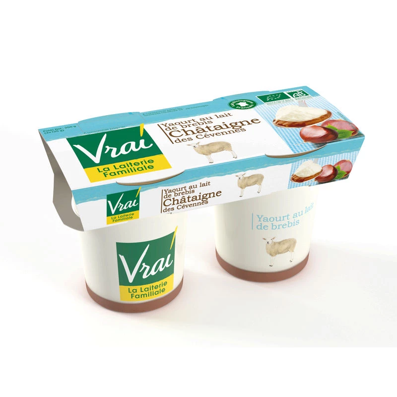 زبادي عضوي كستناء غنم 2x125 جرام- VRAI
