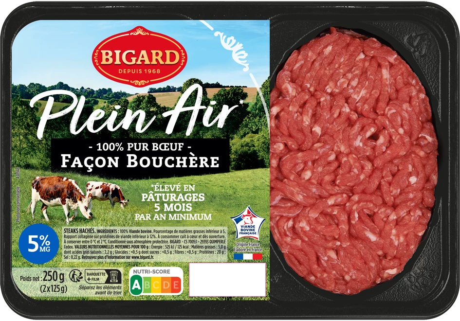 Ground Steak 5% Mg Butcher Style 250g - Bigard