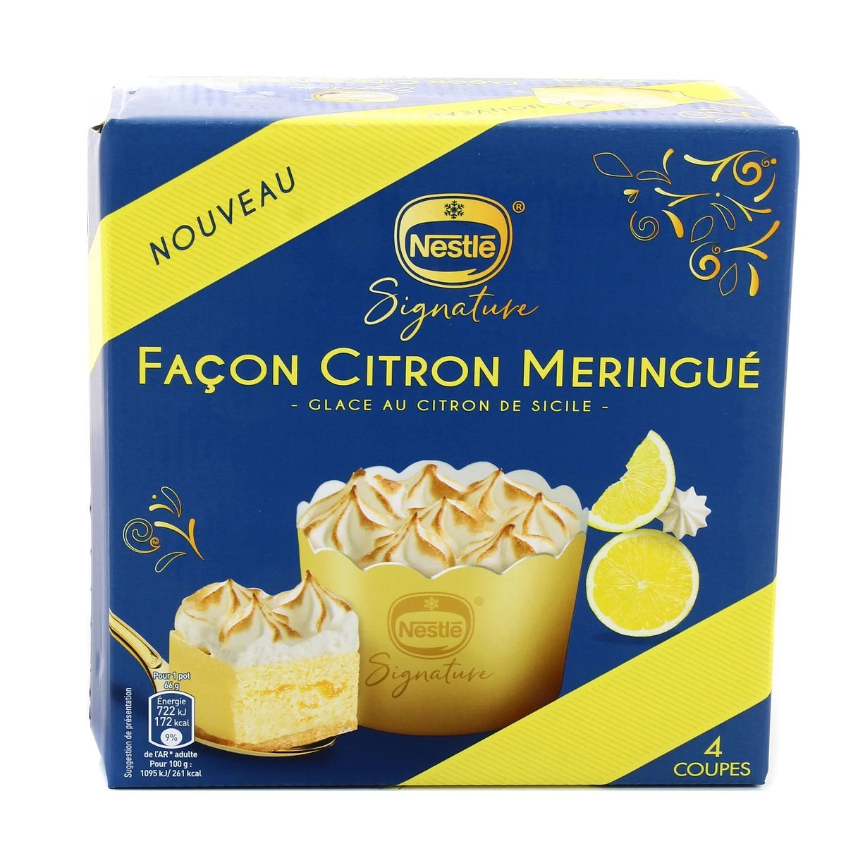 Dessert glacé façon citron meringué x4 264g - SIGNATURE