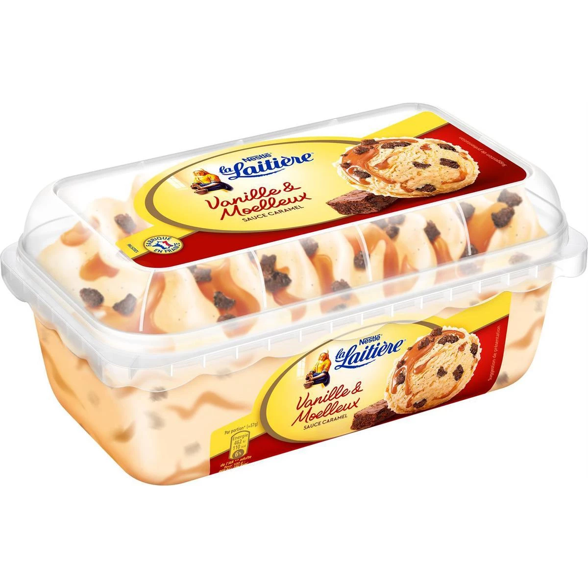 Glace vanille & moelleux caramel 510g - LA LAITIÈRE