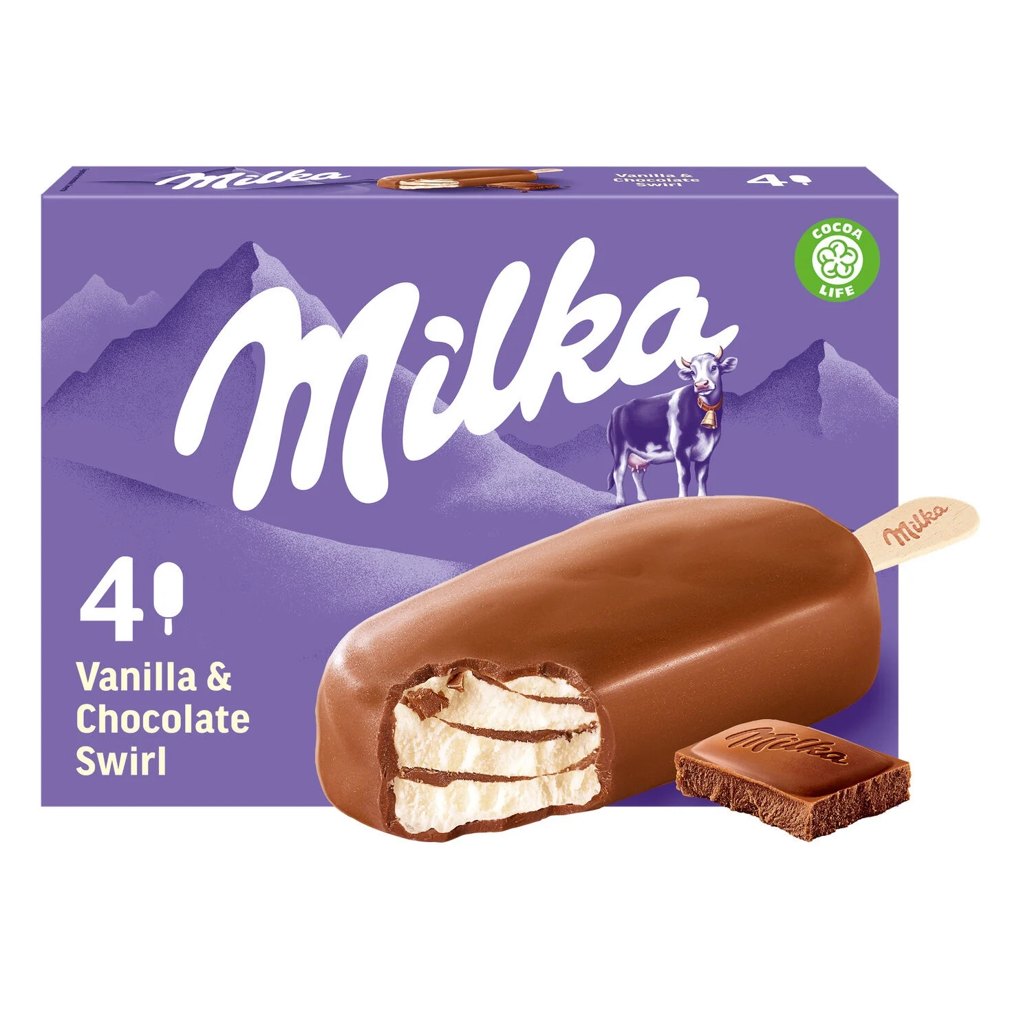Gelato Alla Vaniglia E Cioccolato Stick 260g - Milka