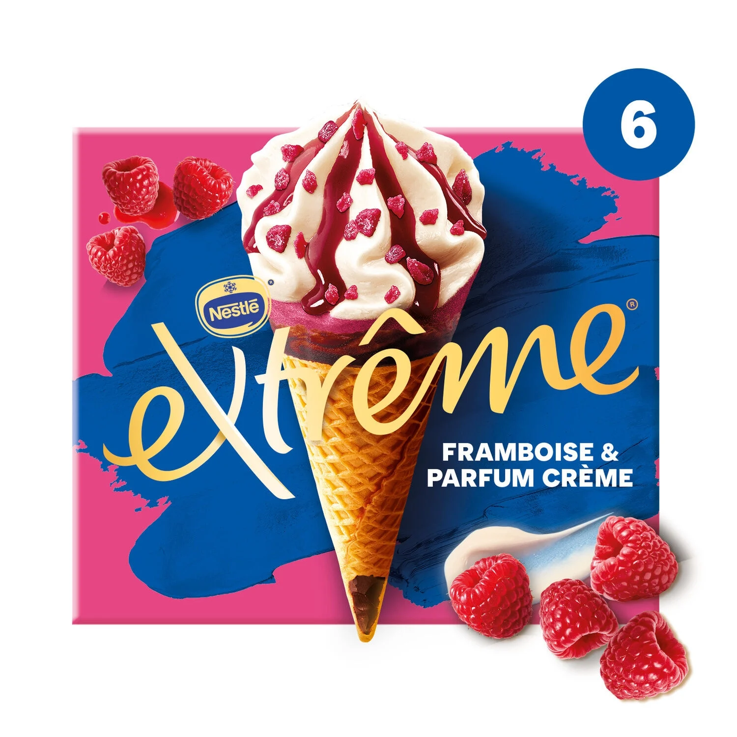 Glace Cône Framboise et Parfum Crème x6 - EXTREME