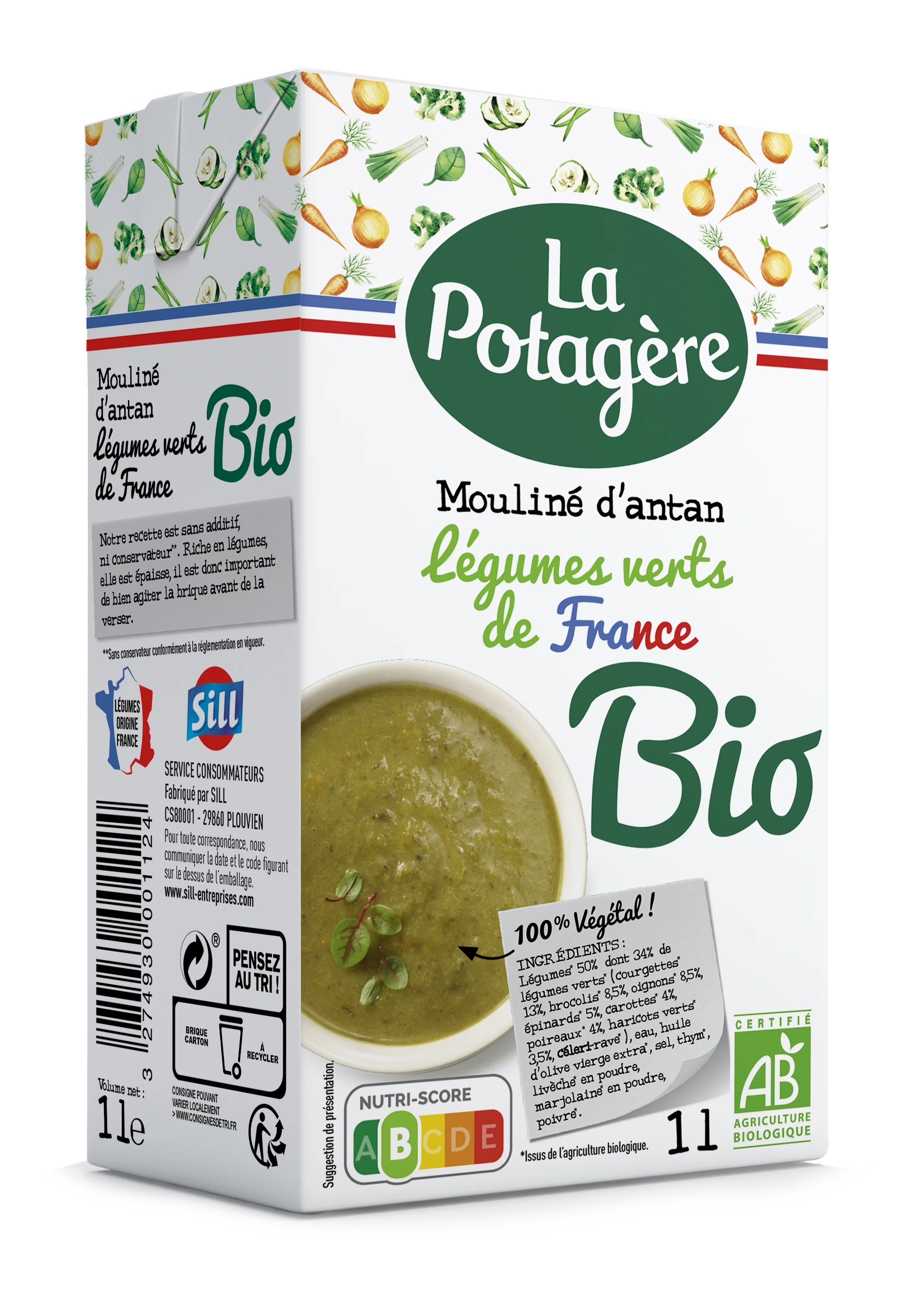 Mouliné d'Antan aux Légumes Verts Bio 1l - LA POTAGERE