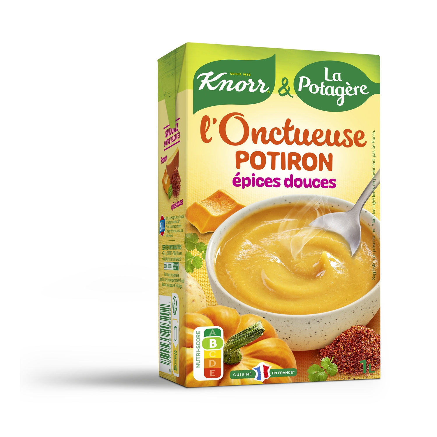 Soupe l'Onctueuse potiron et epices douces, 1 L - LA POTAGERE