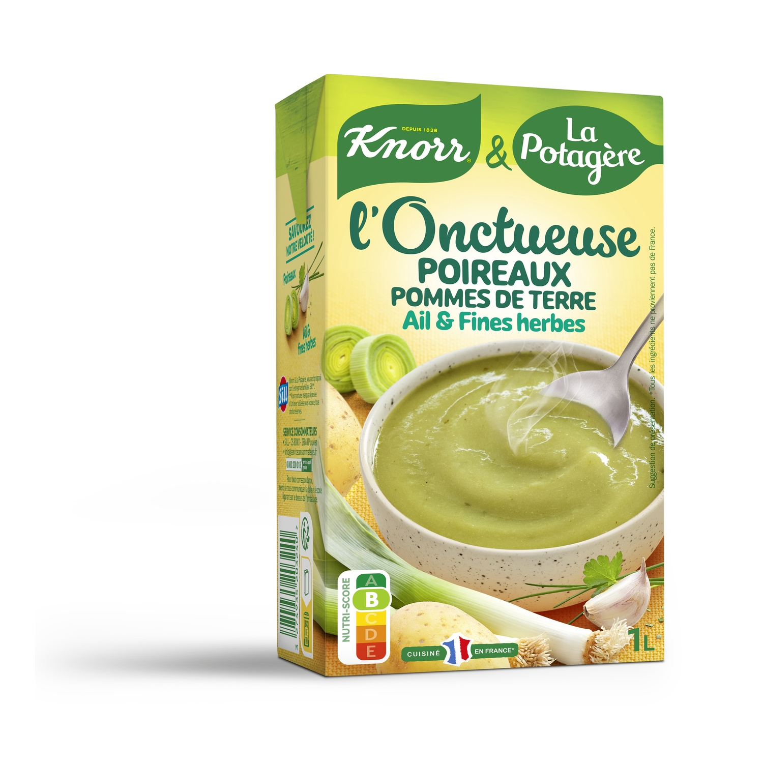 Soupe l'Onctueuse poireaux pommes de terre ail et fines herbes, 1 L - LA POTAGERE