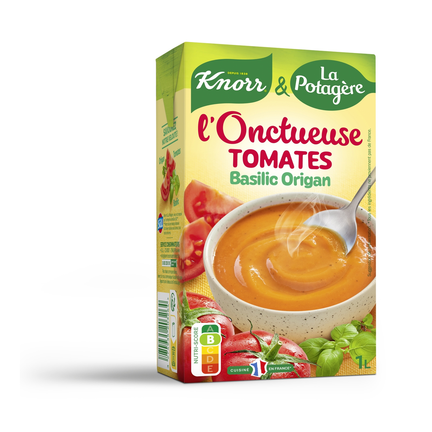 Soupe l'Onctueuse tomates basilic et origan, 1 L - LA POTAGERE