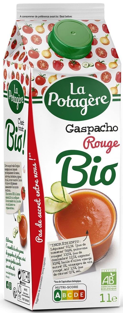 Gazpacho Rojo Ecológico 1l - LA POTAGERE