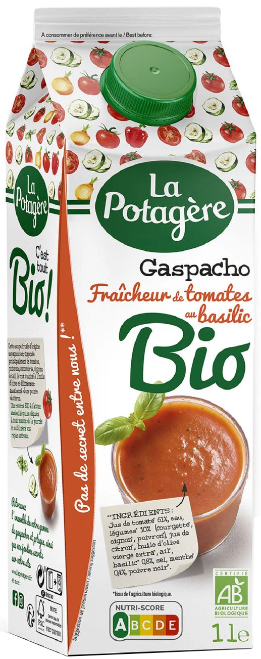 Gaspacho Tom.manjericão. 1l Bio