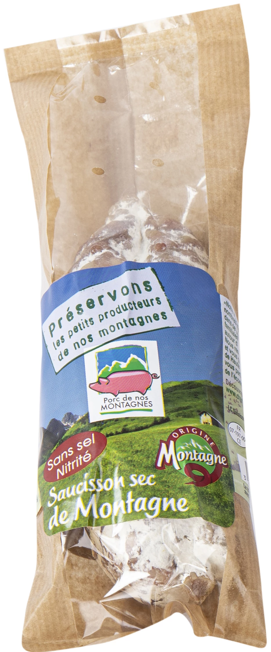 Saucisson Pur Porc Montagne, 250g - BIOPORC