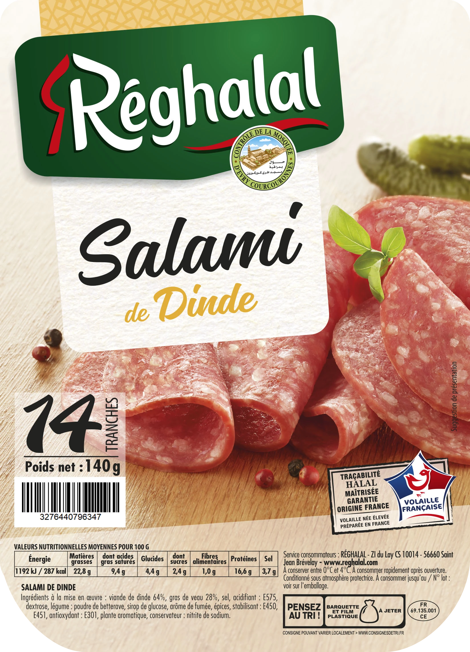 Salami Dinde X14 T 140g