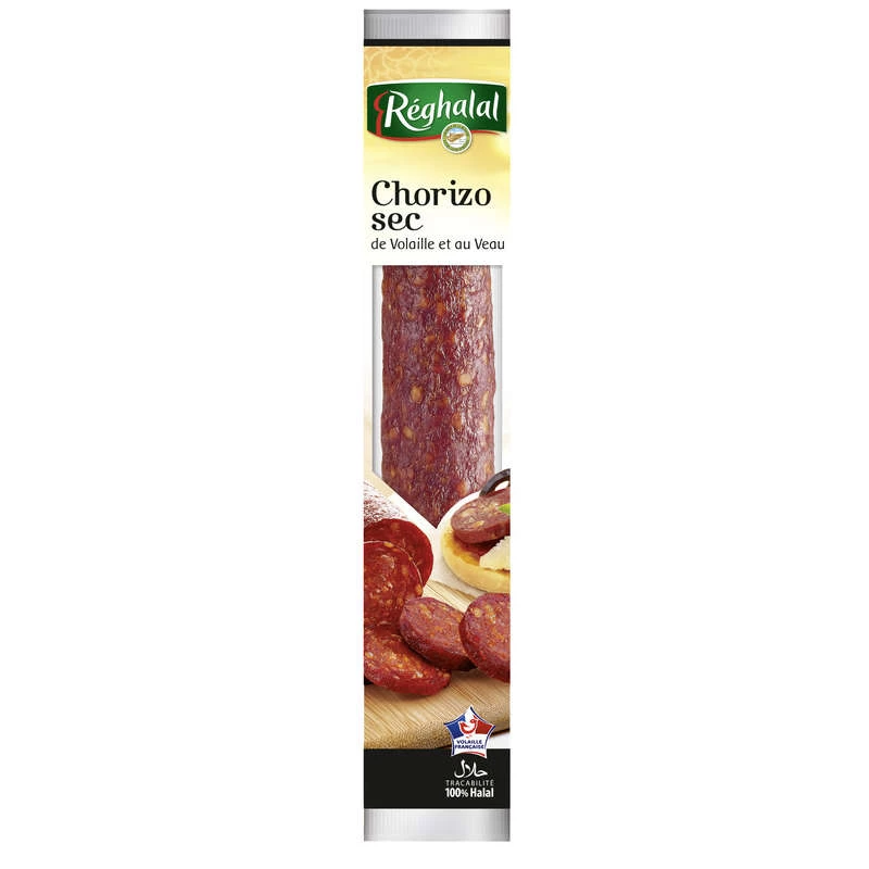Chorizo Sec de Volaille et au Veau, 170g - RÉGHALAL