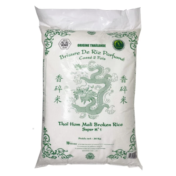 Thai Super N ° 1 flavored rice broken 2 times 20kg - RIZ DU MONDE