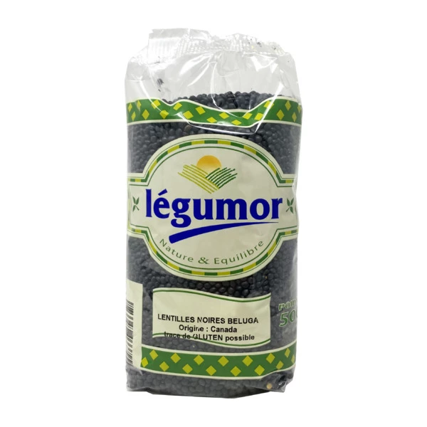 Beluga Black Lentils Canada 500g - LÉGUMOR