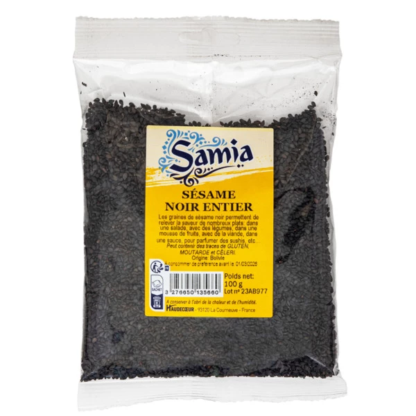 Whole Black Sesame 100g - SAMIA