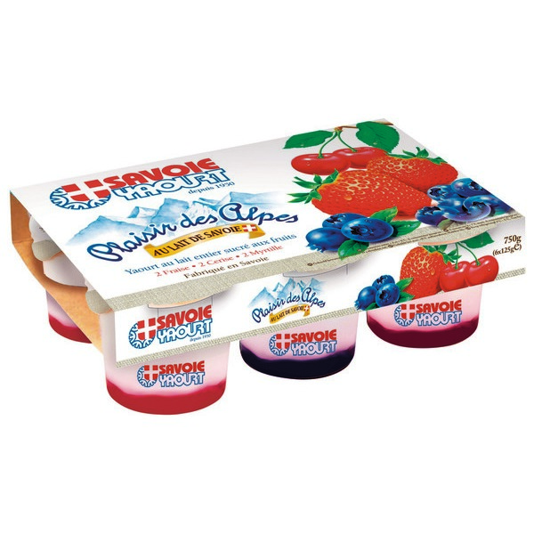 Yogurt pleasure of the Alps Red Fruits 6x125g - Savoie Yaourt