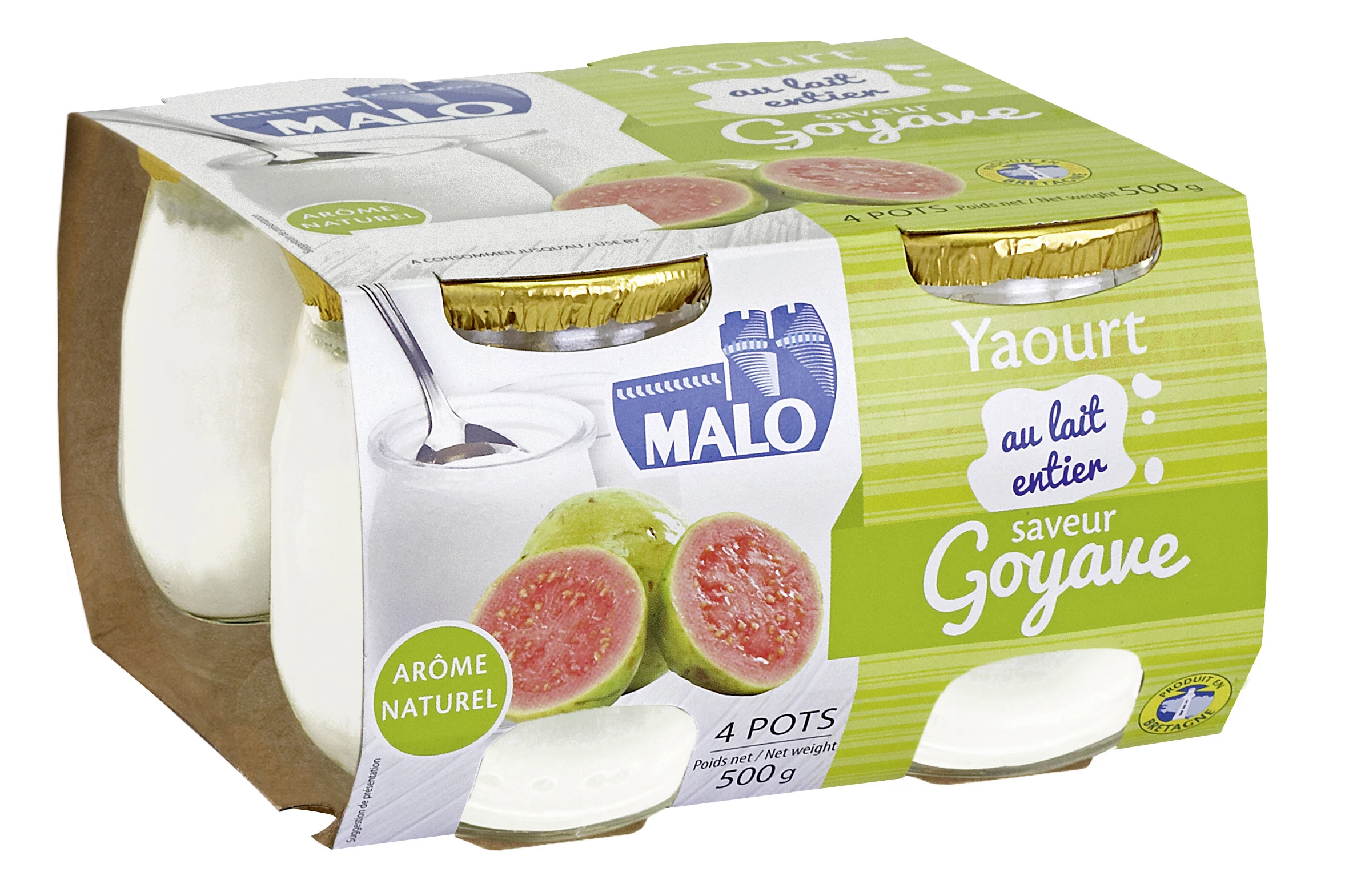 Yaourt au lait entier saveur goyave 4x125g - MALO