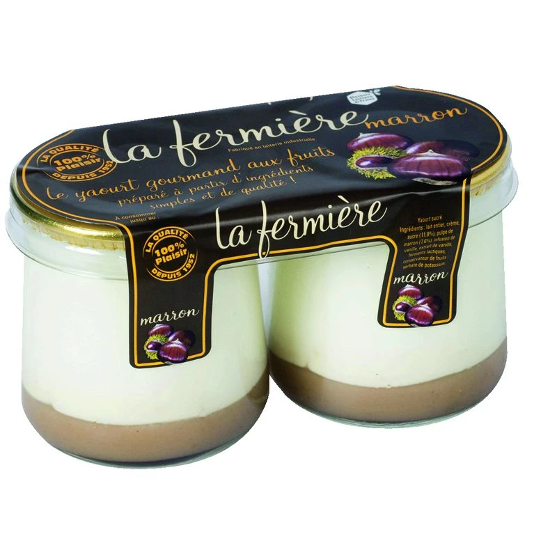 2x160g brown flavor yogurt - La Fermiere