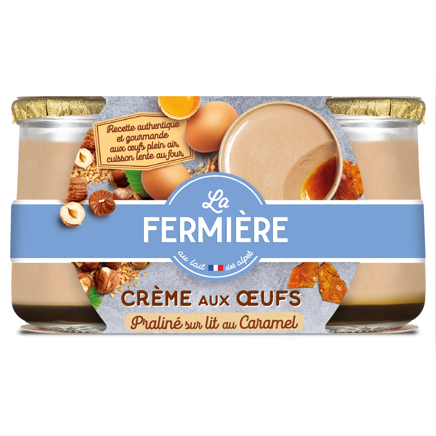 Crème aux ufs au Praliné, 2x150g - LA FERMIERE
