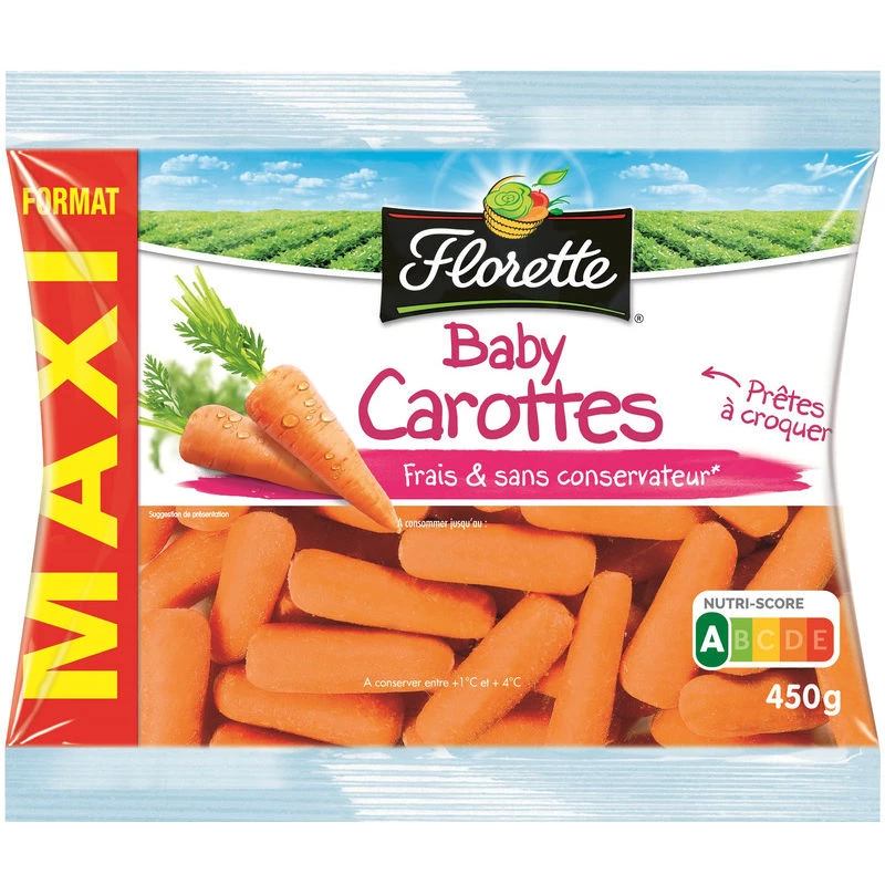 Baby Carrots Ready to Chew Maxi Format 450g - Florette