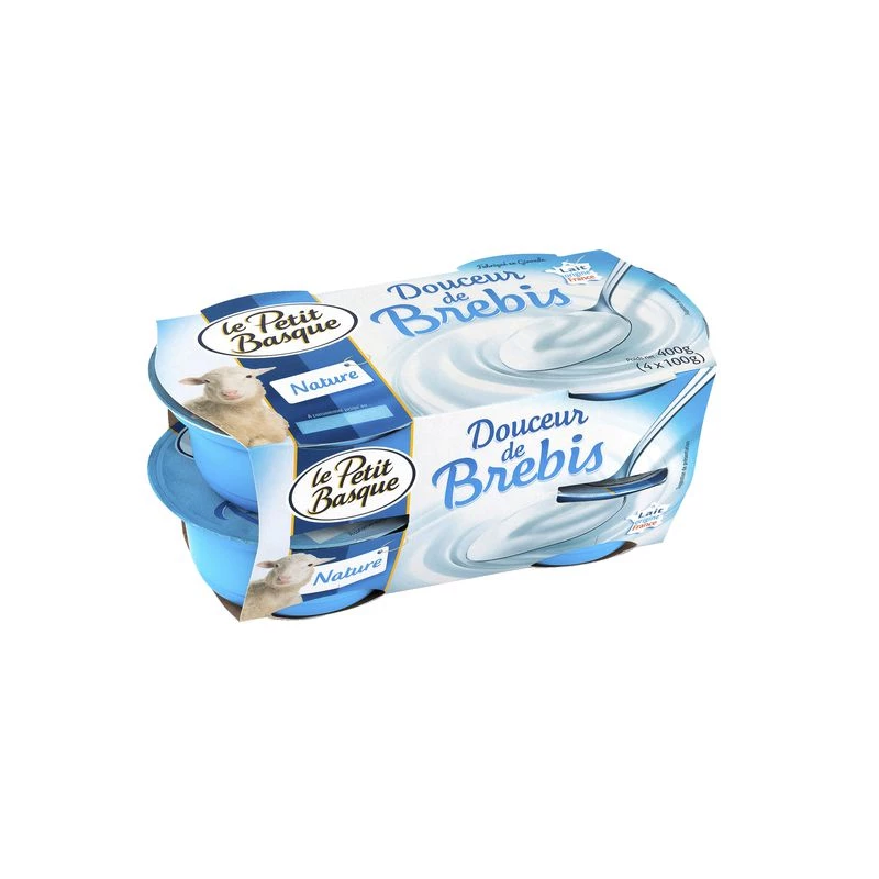 4x100g natural sheep's sorely yogurt - Le Petit Basque
