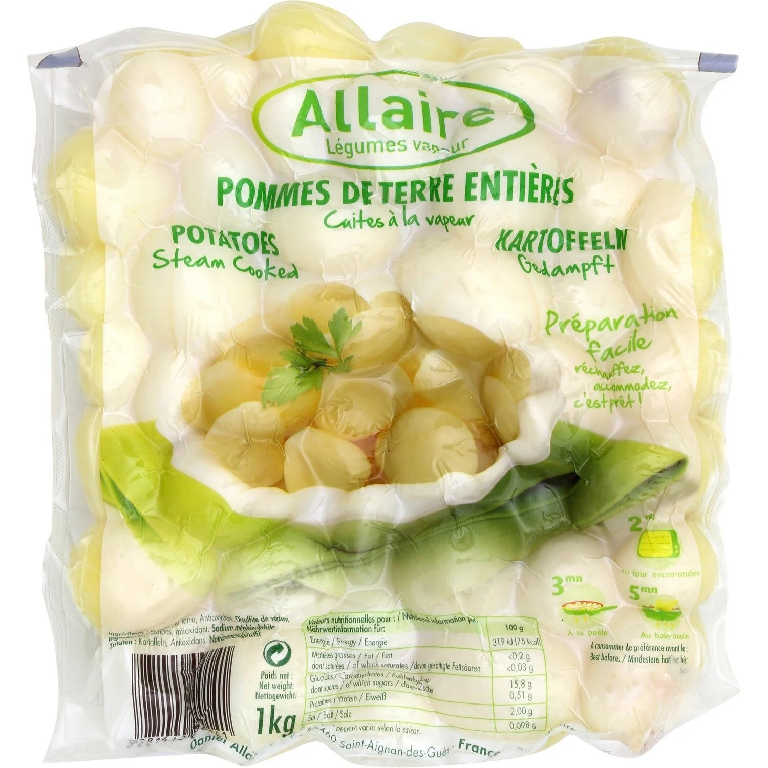 Cooked Potatoes 1kg - Allaire