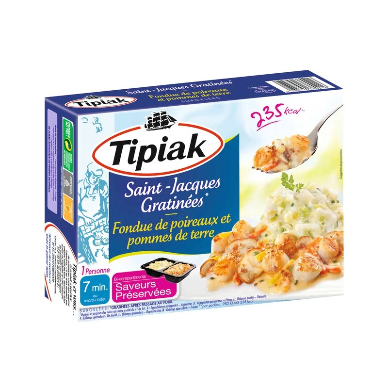 Scallops gratinated with leeks & potatoes 310g - TIPIAK