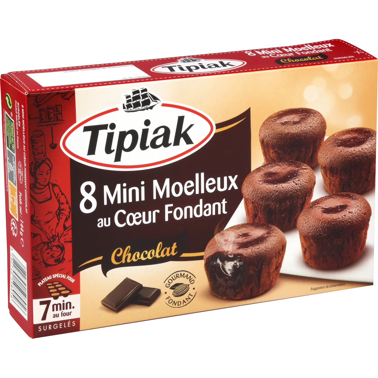 8 mini tortas blandas con centro fundidor - TIPIAK