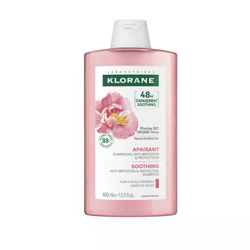 PIVOINE . APAISANT - CUIR CHEVELU SENSIBLE SHAMPOING À LA PIVOINE BIO 400ML - KLORANE