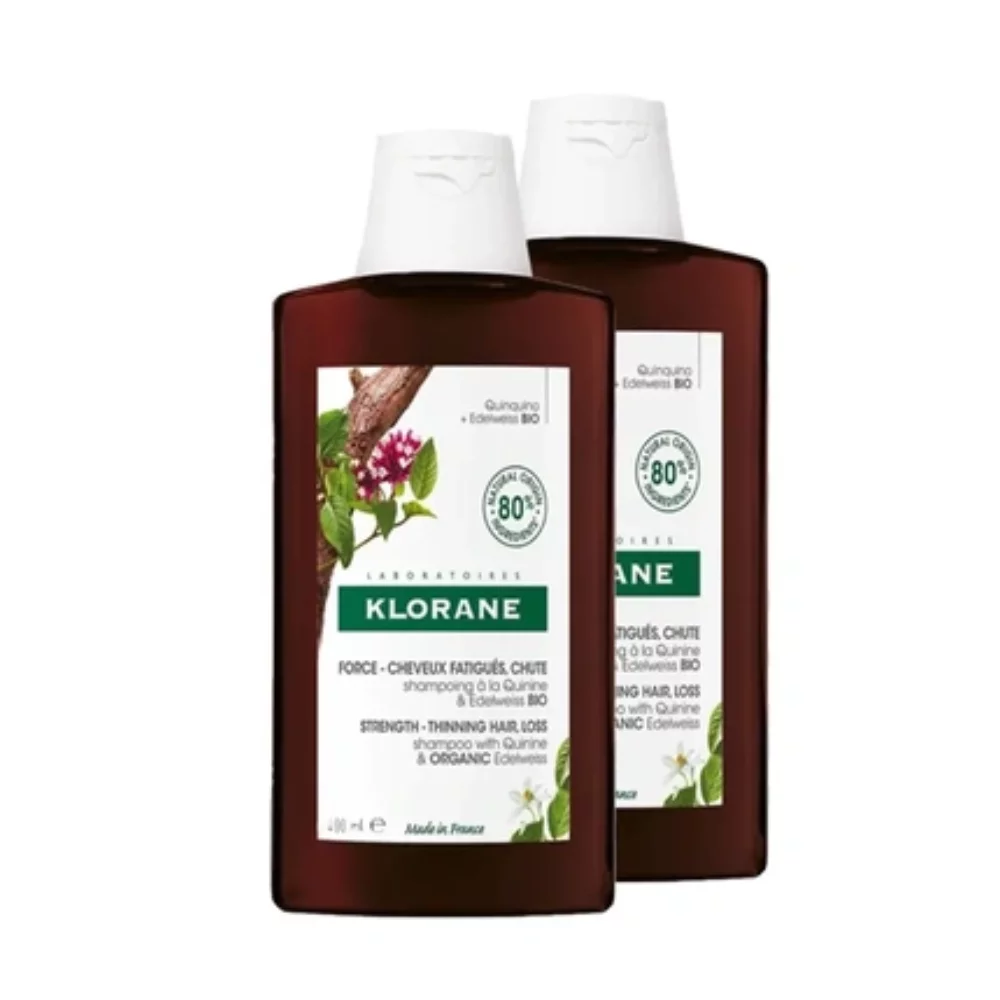 Champú con quinina y edelweiss bio - lote de 2 x 400 ml - KLORANE