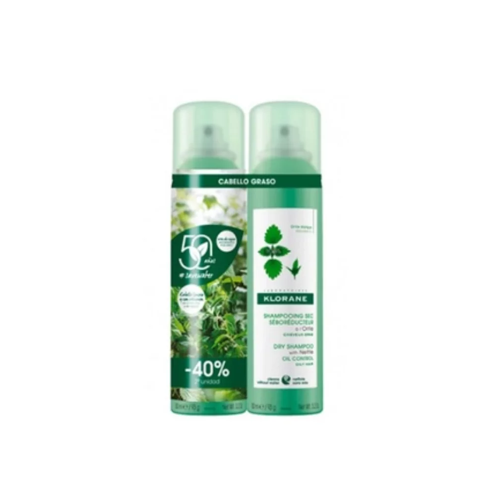 Champú seco purificante con ortiga - lote de 2 x 150 ml - KLORANE