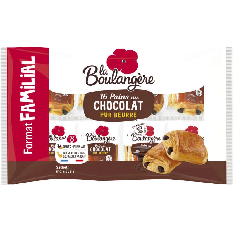 Pain au Chocolat X16  800g - LA BOULANGERE