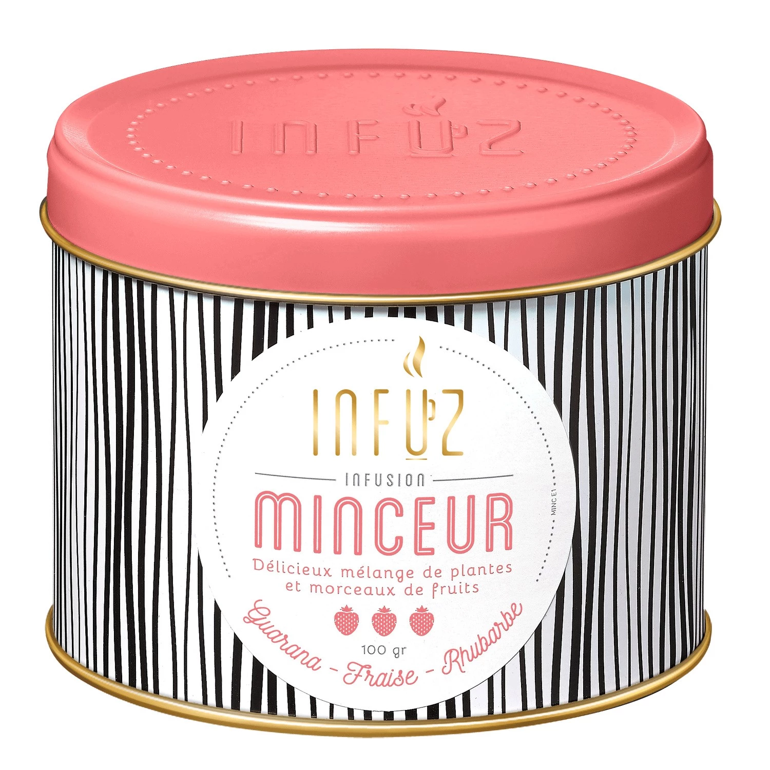Infusion Minceur guarana, fraise, rhubarbe 100g - INFUZ