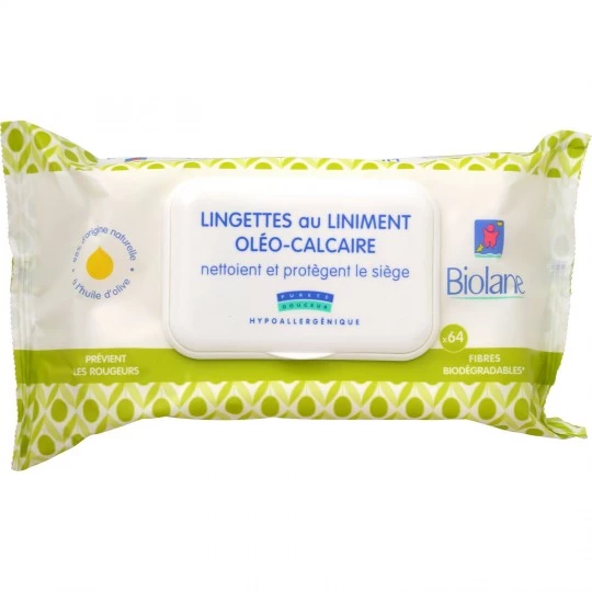 Lingettes au liniment oloé-calcaire x64 - BioLANE